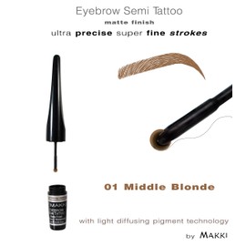 Medium Blonde Makki Eye Brow Semi Tattoo Matte Natural Surface and Waterproof for Ultra Fine Eyebrow Strokes Light Diffusion Pigment Nano Disc