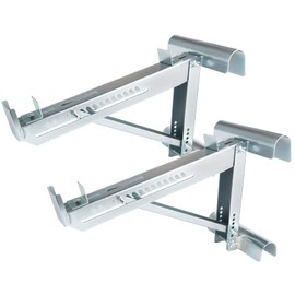 Ladder Jacks Scaffold Bracket, Two-Rung Silver Short Body Ladder Jack Tool, Aluminum Ladder Scaffold for Stages up, Withstand 264 LBS (20-inch Width)