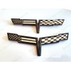 AUTO 2PC Black FRONT NOSE Rear Gas Lid Crossed Black