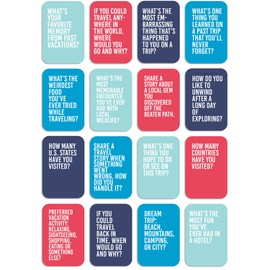 Ritzy Rose Family Vacation Conversation Starter Prompt Pack Deck - Fun Lightweight Travel Games for Road Trips, Holidays, and Family Getaways - 4x6 Durable Cardstock