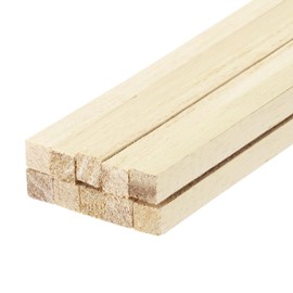 sourcing map Square Wooden Sticks, 10"x0.8"x0.8" Dowel Rod Unfinished Hardwood Stick Craft Twigs Log Stick for DIY Crafts Pack of 10