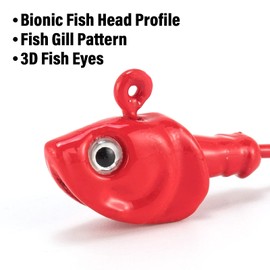 Dr.Fish 10 Pack Swimbait Jig Heads, Saltwater Fishing Jig Heads 3D Eyes High Carbon Steel Hooks Jig Hook Lure Bass Jigs Surf Fishing Jigs Flounder Striper Halibut Pompano Bass 1/2oz