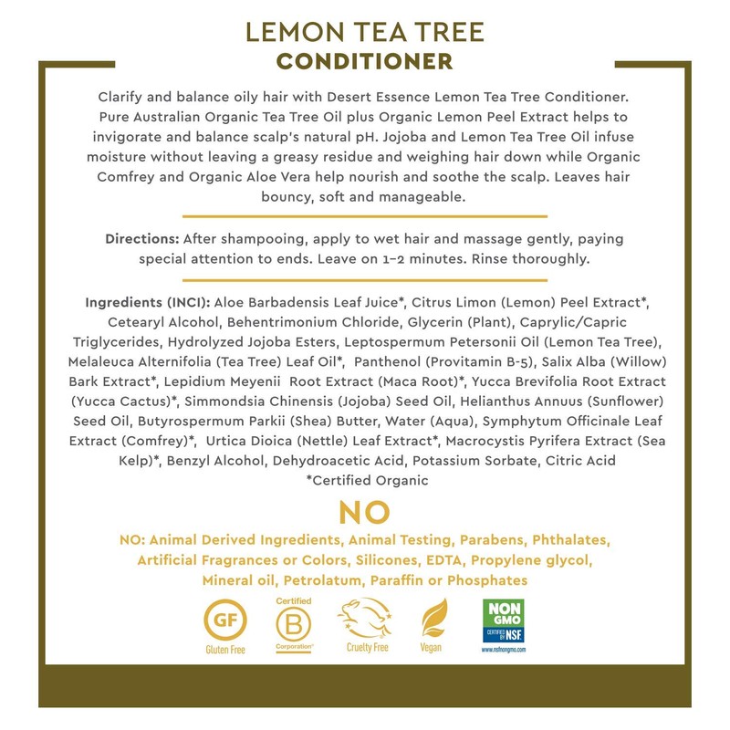Desert Essence Lemon Tea Tree Shampoo & Conditioner Bundle -