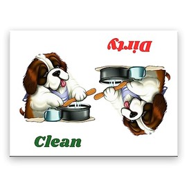 St Bernard Dog Clean Dirty Dishwasher Magnet