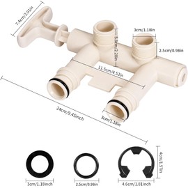 7129871 Water Softener Bypass Valve with Threaded Adapters, Water Softener Parts, Replaces WS15X10012, 3437, 3437299 and 42-3437, Compatible with Kenmore, GE, Whirlpool, Morton, NorthStar, EcoWater