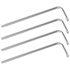 FOCMKEAS 4PCS T40 Long Tamper Proof Torx Key Bit Wrench, Anti Tamper Star Screwdriver Security Bit Torque Repair Tool L-Shape Nickel Plated CRV Steel, Extra Long Arm