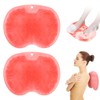 2 PACK Shower Foot Scrubber Non-Slip Suction Cups Foot Massages Scrubbers for Shower & Foot Cleaner Silicone Foot Scrubber for Shower Floor to Foot Shower Scrubber Pink