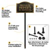 Morgtta Private Property No Trespassing Sign - Solid Metal Cast,