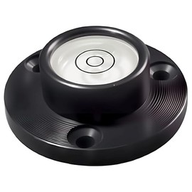 Driak 2PC 32mm/1.34"Mini Spirit Level Bubble Circular Vial Bullseye Level Round Bubble Level Black Angle Clear Mini Round Bubble Spirit Level with Mounting Holes