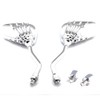 Chrome 8mm/10mm Motorcycle Skull Skeleton Rearview Side Mirrors Compatible with