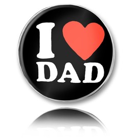 Brooch Gifts for Dad Father, I Love Dad Brooch for Daddy Dad Fathers Birthday Day Gifts,Round Pin Button Badges for Dad Father Valentine's day Christmas Gifts from Step Kids Daughter Son