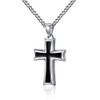 Reve Stainless Steel Black & Silver Cross Pendant Necklace for