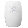 Snowflake Holiday Candleholder - White Christmas Decoration Includes Space to