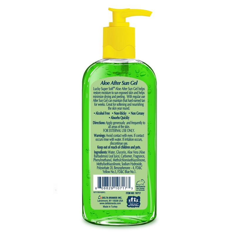 Lucky Super Soft Aloe Vera After Sun Gel, 12 Ounce