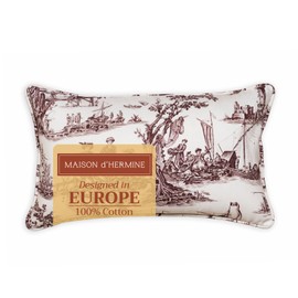 Maison d' Hermine Decorative Pillow Covers 12x20 Inch Rectangle 100% Cotton Throw Pillow Covers with Invisible Zipper for Living Room Couch, Chair, Sofas, Bedroom, Home (Calais - Charcoal)