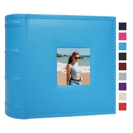 Cherrich Small Photo Album 4x6 100 Pockets with Writing Space Leather Cover Picture Book Holds 4x6 Photos for Wedding, Baby, Family, Graduation