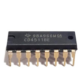 Juried Engineering CD4511BE CD4511B CD4511 CMOS BCD-to-7-Segment LED Latch Decoder Drivers Breadboard-Friendly IC DIP-16 (Pack of 10)