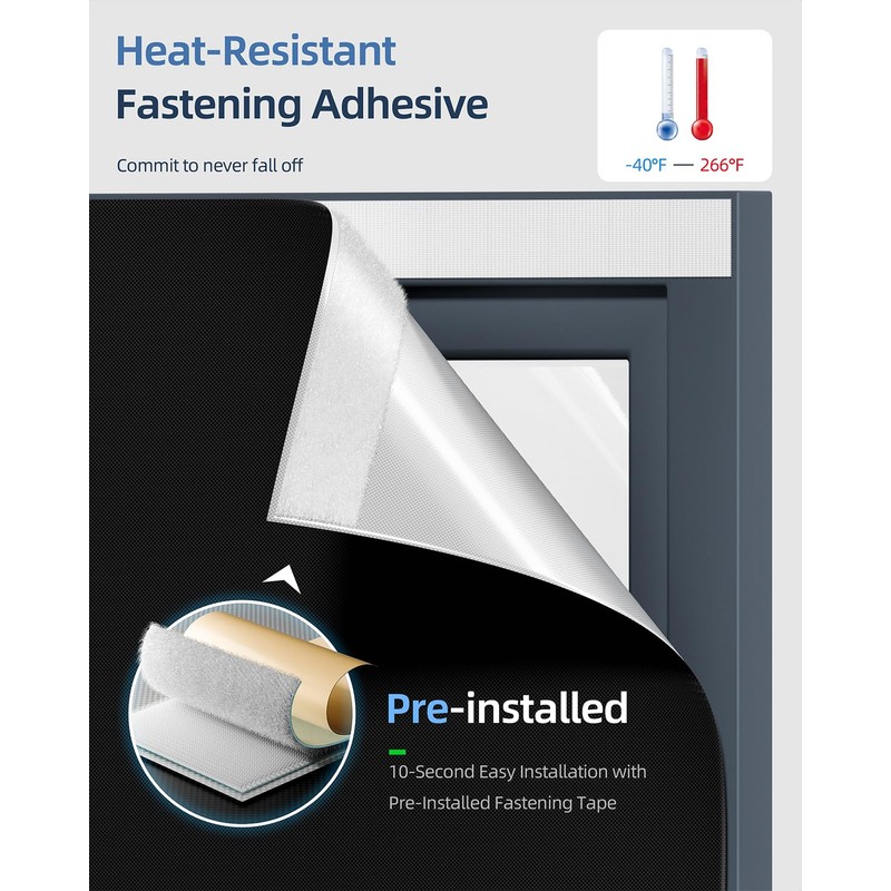 Retractable Blackout Curtains, Blackout Blinds with Hook and Loop Adhesive,No