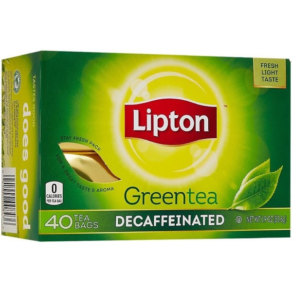 Lipton Decaffeinated Tea Bags For a Hot Tea or Iced Tea Beverage Green Tea Can Help Support a Healthy Heart 40 ct