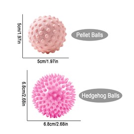 Eiflayn Massage Ball, Pack of 12 Massage Balls, Fascia Ball, 5 cm and 6.8 cm, Small Hedgehog Ball, Massage, Small Trigger Point Massage Ball with Nubs, Trigger Point Gymnastics Ball, Suitable for
