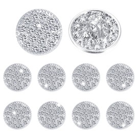 10 PCS Rhinestone Buttons for Clothing Silver Buttons Sparkle Rhinestone Buttons Crystal Embellishments Sew on Clothing Buttons for DIY Jewelry Wedding Decoration Bridal Bouquet