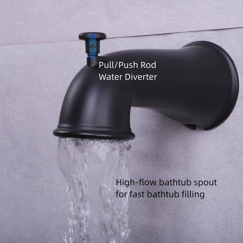 BEIYI 2 Handle Shower Faucet Set, Matte Black Two Handle