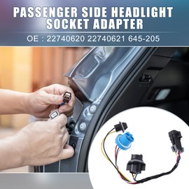 A ABSOPRO Passenger Side Headlight Headlamp Wiring Harness Socket Adapter 22740620 22740621 645-205 for Chevy Cobalt 2005-2009