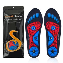 L&W Luck Magnetische Einlegesohlen,Akupressur Einlagen,Fersensporn Einlagen Hohe Fußstütze Weiche Funktionelle schuheinlagen (S)