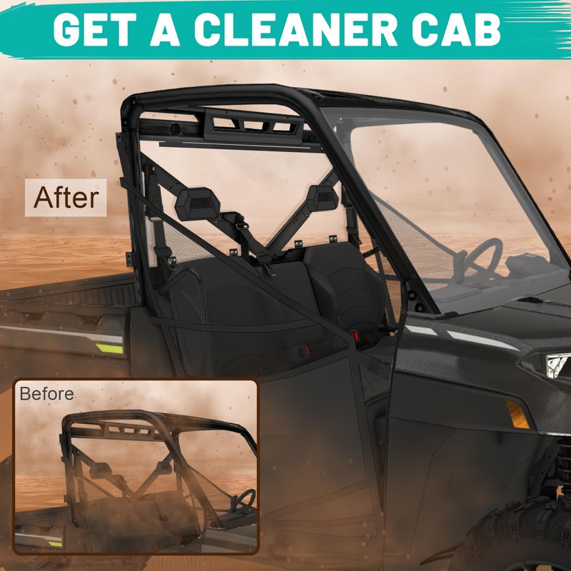 Ranger 1000 Rear Windshield - StarknightMT Upgraded Ranger Rear Window