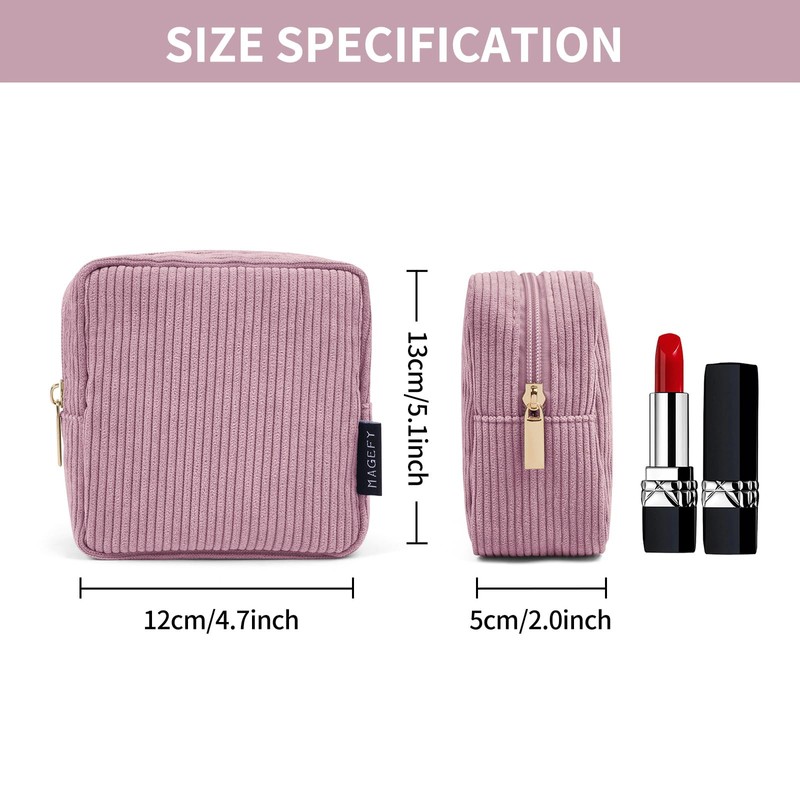 MAGEFY Small Makeup Bag for Handbag, Travel Make up Bag