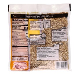 Amish Country Popcorn | All-In-One Kernel Popcorn Packs | Pre-Measured for Popcorn Machines and Includes Hulless Popcorn, Oil & Salt (Medium White Popcorn, Oil & Seasoning)