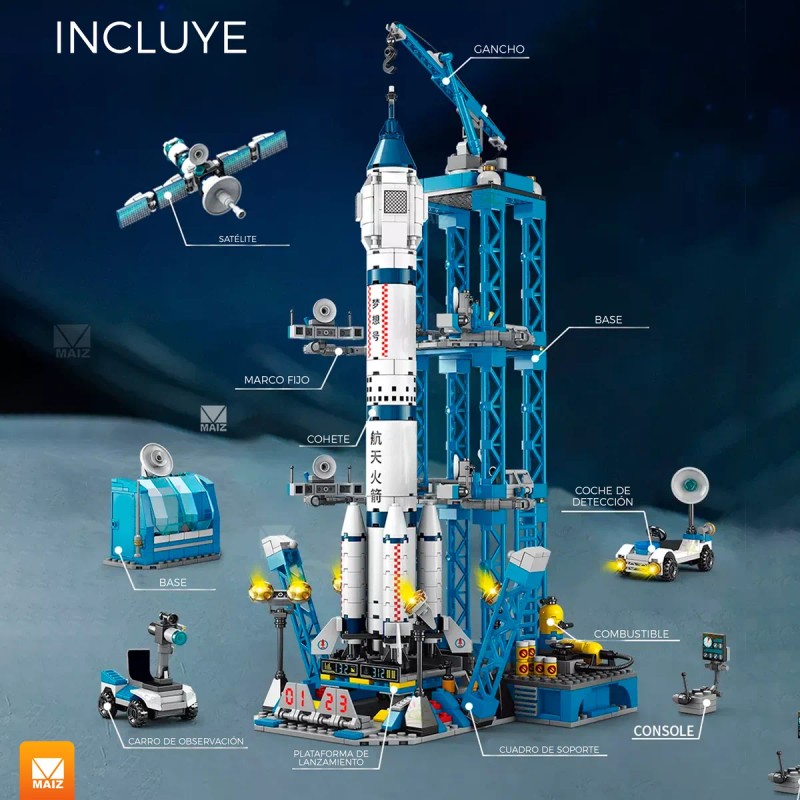 Maíz Cohete Armable 3d Bloques Construcción Rompezabezas
