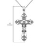 Claddagh Gold .925 Sterling Silver Floral Crucifix INRI Pendant Necklace