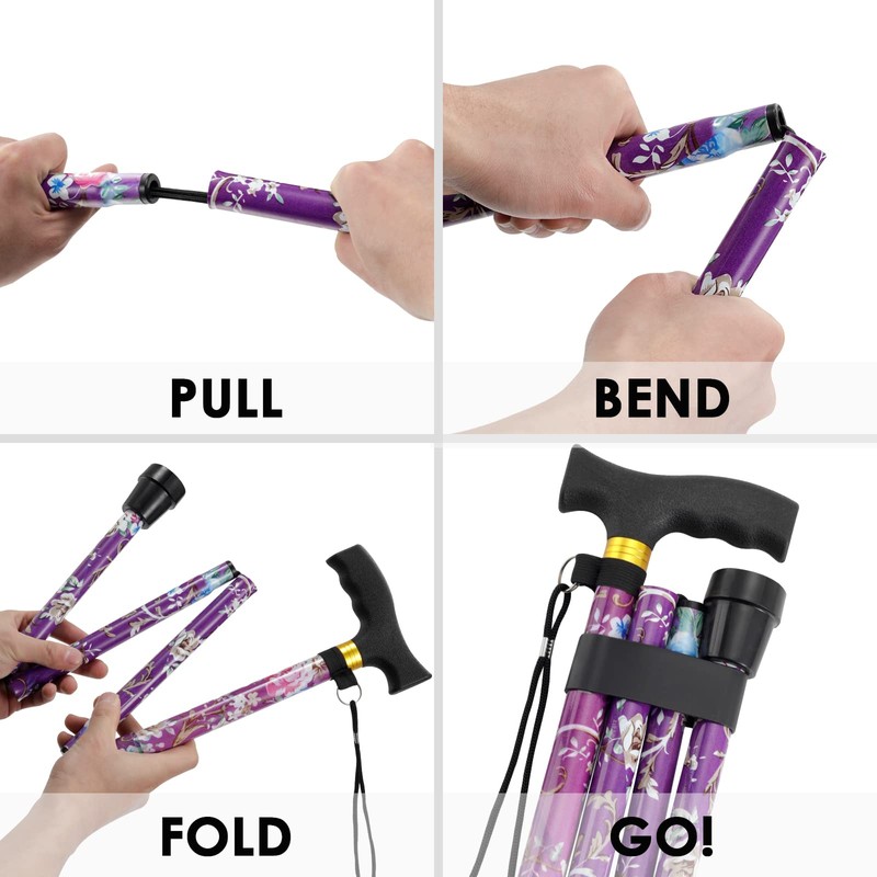 Walking Cane ANCKNE Cane for Woman | Lightweight, 5-Level Height
