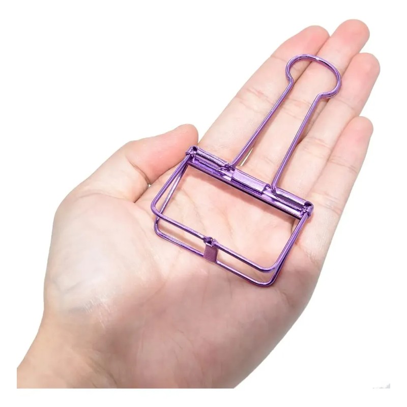Clips De Carpeta Extra Grandes Morados 15 Unidades