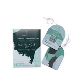 Paddywax National Parks Collection Hanging Car Air Freshener, Car Accessories, 2 Pack, Olympics (Pacific Moss + Mist)