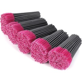 Tbestmax 500 Unidades De Cepillos Desechables Para Rímel, Aplicador De Pestañas Y Extensiones De Cejas Y Pestañas - Rosa Intenso