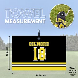 Scale Wear Design Magnetic Gilmore Waffle Golf Towel – Large 16"x24" Clean Golf Club Ball Magnet Clip to Hang on Bag Cart Strong Premium Strength Ultra Absorbent Gear Happy Men Gilmore 18
