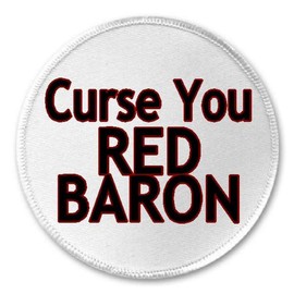 Curse You Red Baron - 3" Sew/Iron On Patch Peanuts Retro Humor Snoopy