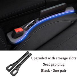 2PCS Car Seat Gap Filler Organizer,Universal Vehicle-Mounted Side Seat Gap Leak-Proof Filling Strip for Car SUV Truck,in Between Car Seat Catcher,Fits Most Vehicles (Black)