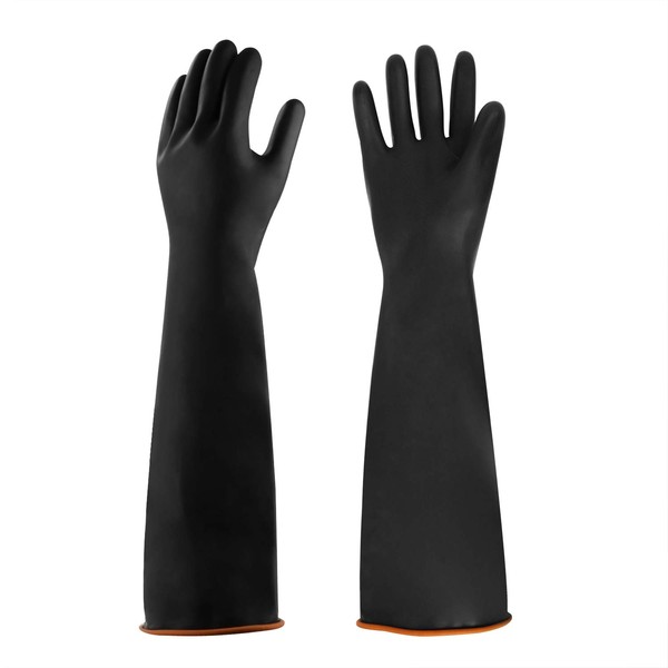 1 Pair Heavy Duty Industrial Gloves Long Waterproof Gloves Finger