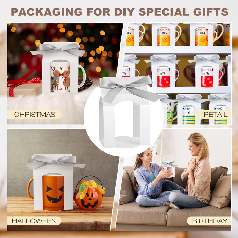 Kosiz 36 Pcs Mug Boxes Sublimation Mugs Gift Bags Mug