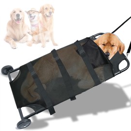 BRIDIOF 250lbs Dog Stretcher for Large Dogs, 48x26 Inch Dog Trolley with Noiseless Wheels, Dog Emergency Carrier Gurney, Veterinary Rescue Stretcher