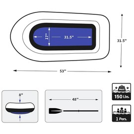 PLKO Inflatable Boat,Swimming Pool and Lake Inflatable Boat,Inflatable Canoe 1 Person,with oars and air Pump