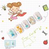 24 Pcs Animal Library Kids Nails Pre-glue Short Square Girls
