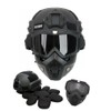 Tactical Airsoft Helmet and Mask,Detachable Full Face Mask Goggles with