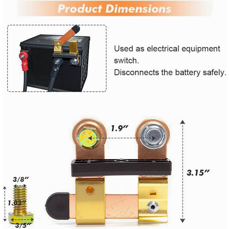 Side Post Battery Disconnect Switch 12V / 24V 250/750 Amps