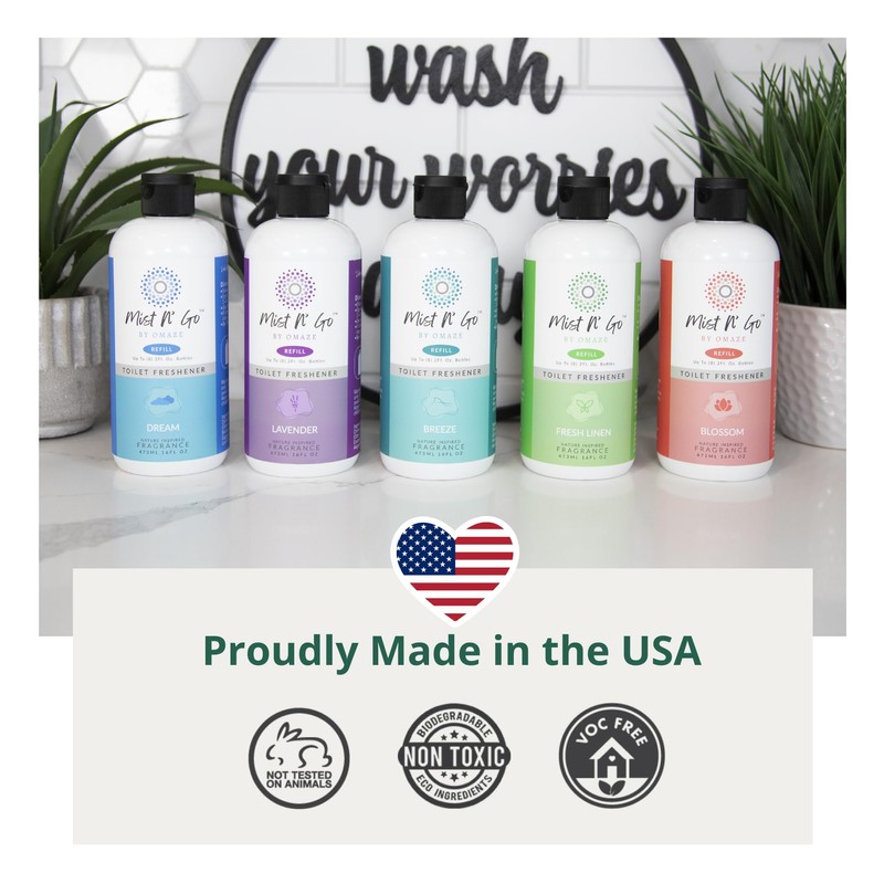 Mist N' Go by OMAZE Bathroom Odor Spray for Toilet