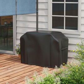 Outsunny Barbecue Cover, Weatherproof Gas Grill Cover with Velcro Fasteners, Oxford, Black, 124 x 61 x 91 cm