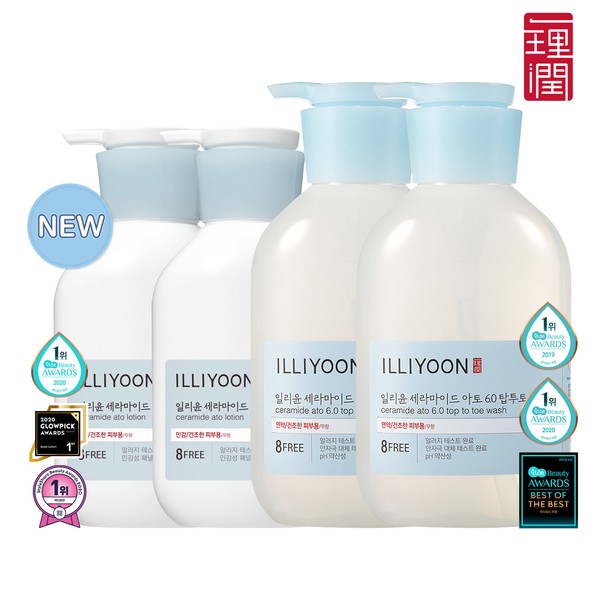 Illiyoon [Coupon Discount] Illiyoon Ceramide 4-pack [2 packs of 350ml lotion + top-to-toe wash]